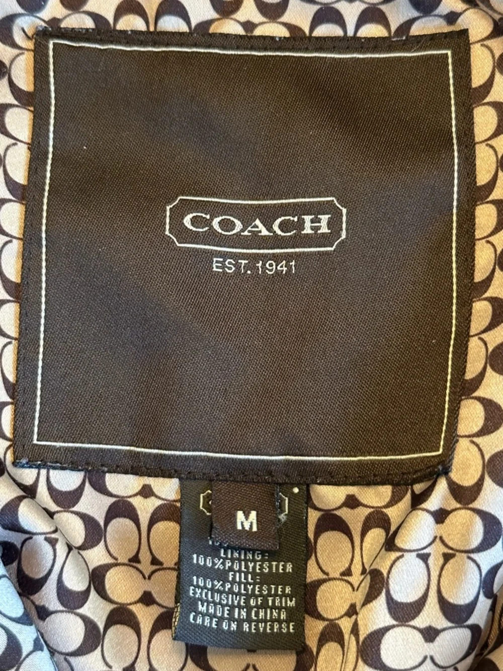 COACH | Dark Brown Quilted Lightweight Barn Jacket, Size M